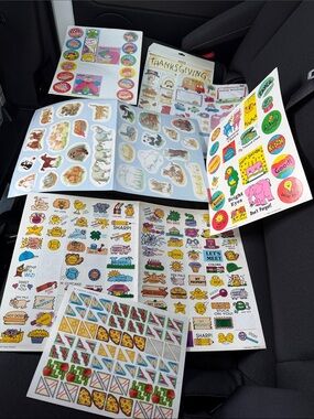Vintage Stickers Lot- Trolls/ Animals/ Thanksgiving/Random
